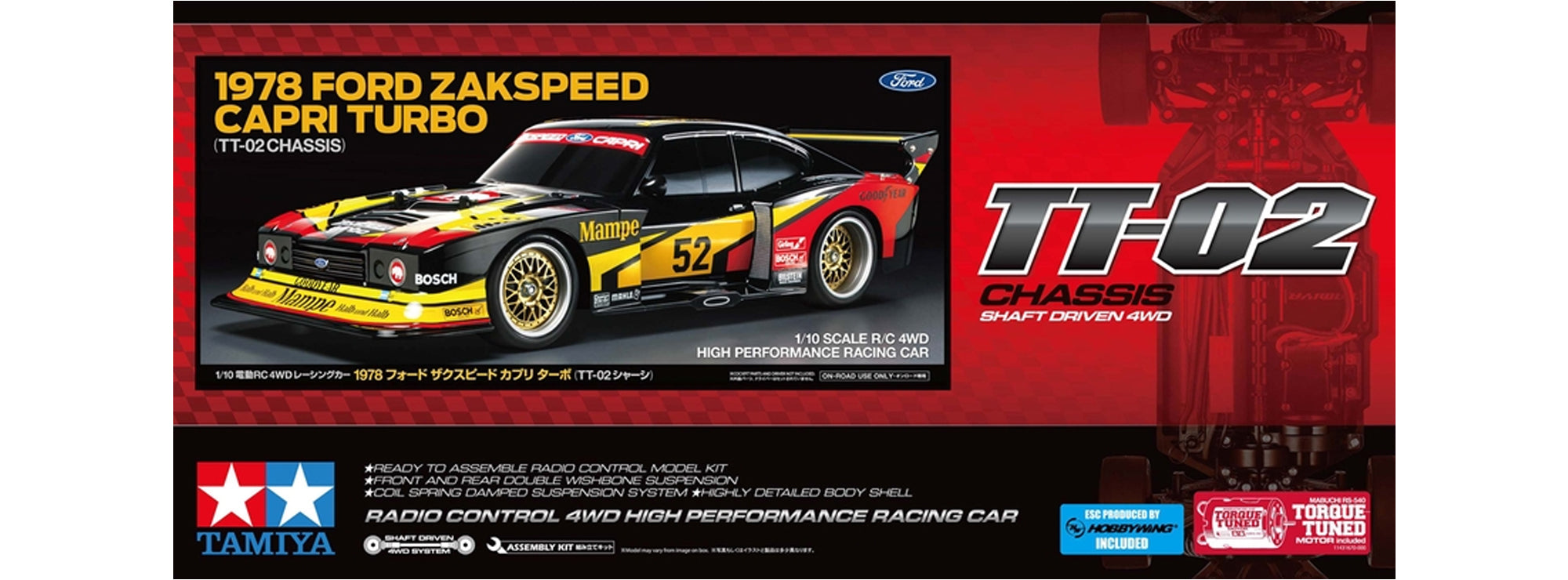 RC Car Ford Zakspeed Capri MAMPE TT-02 1:10 Ferngesteuertes Auto