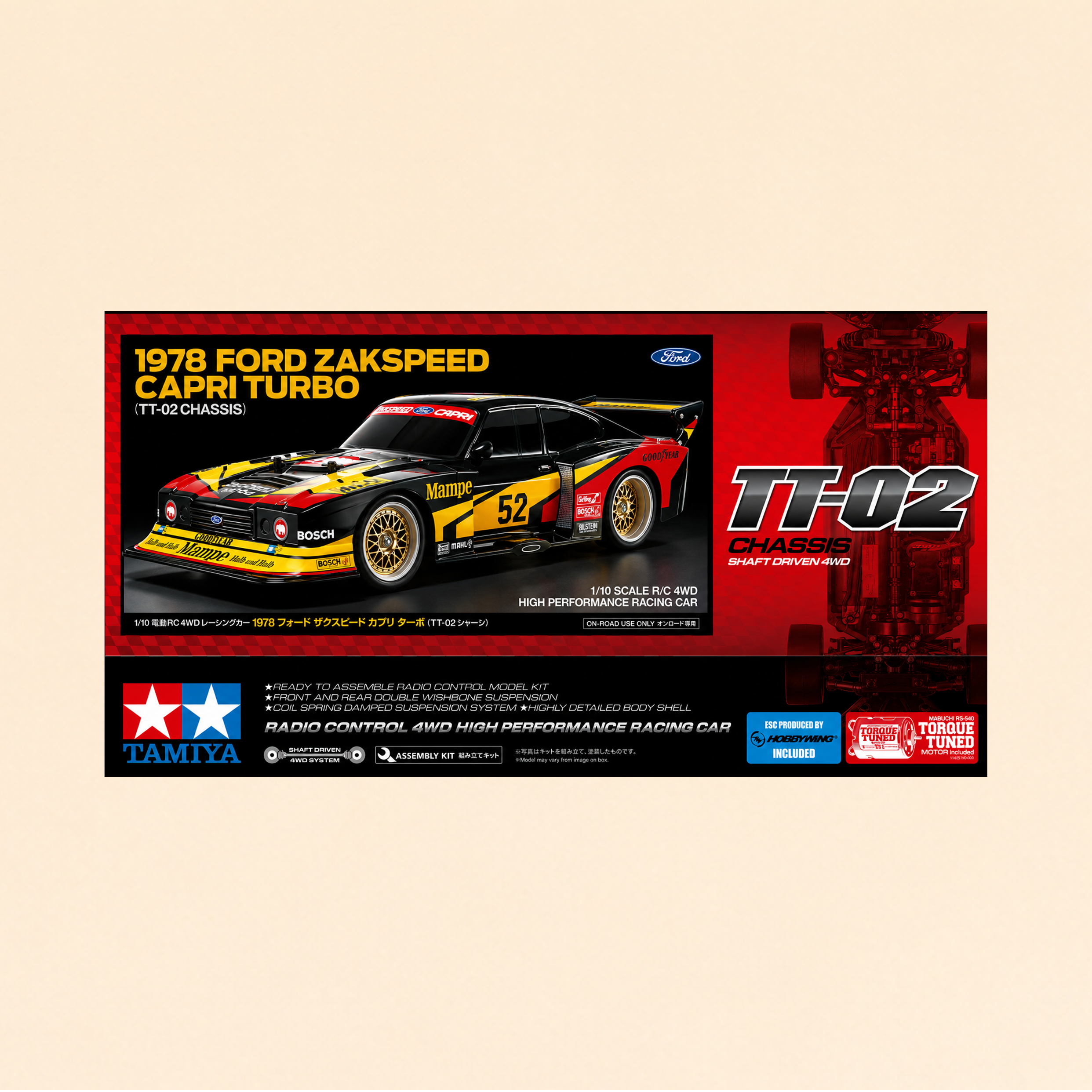 RC Car Ford Zakspeed Capri MAMPE TT-02   1:10 Ferngesteuertes Auto